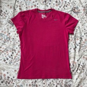 Pink Nike dri fit cotton t shirt